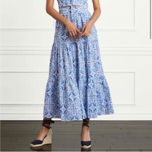 Hill House Blue Mosaic Cotton Maxi Skirt